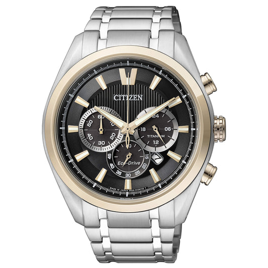 Orologio Citizen Super Titanium Eco-Drive Chrono Nero Pvd Oro