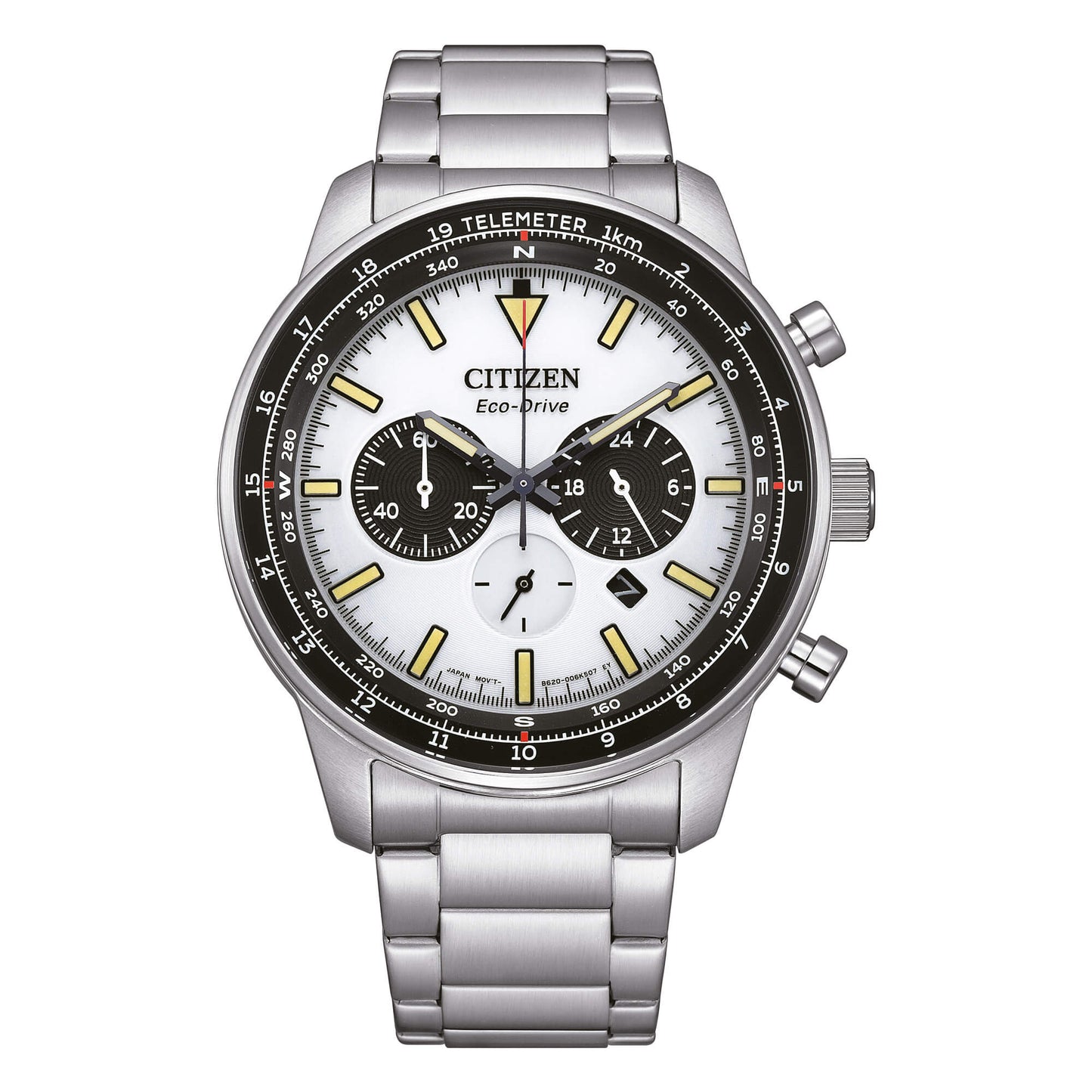 Orologio Citizen Of Aviator Crono Eco-Drive 44 mm Bianco