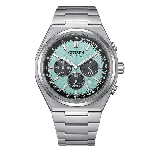 Orologio Citizen Super Titanium Crono 4610 Eco-Drive 42 mm Titanio Turchese