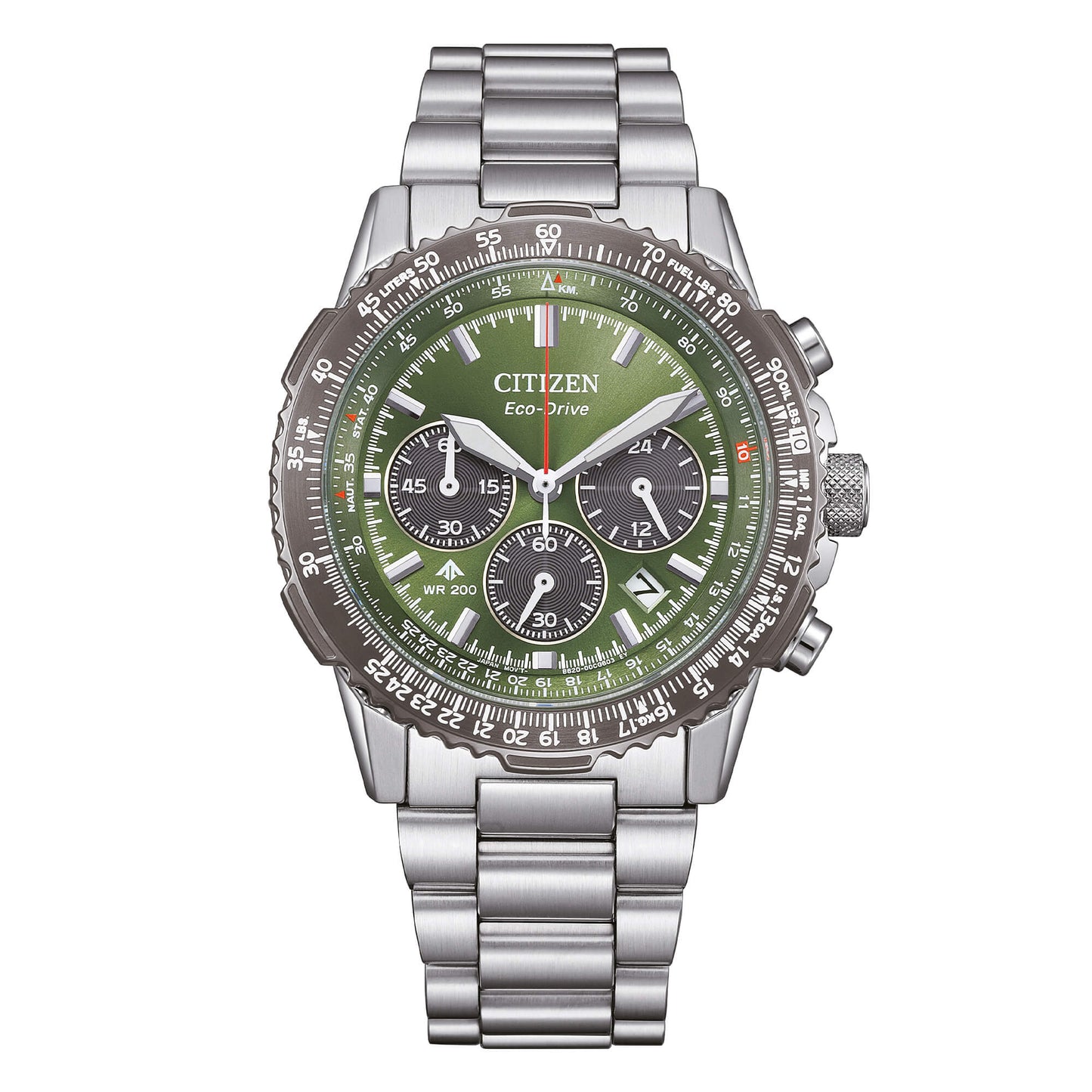 Orologio Citizen Promaster Navihawk Eco Drive Chrono 40 mm Braccialato Verde