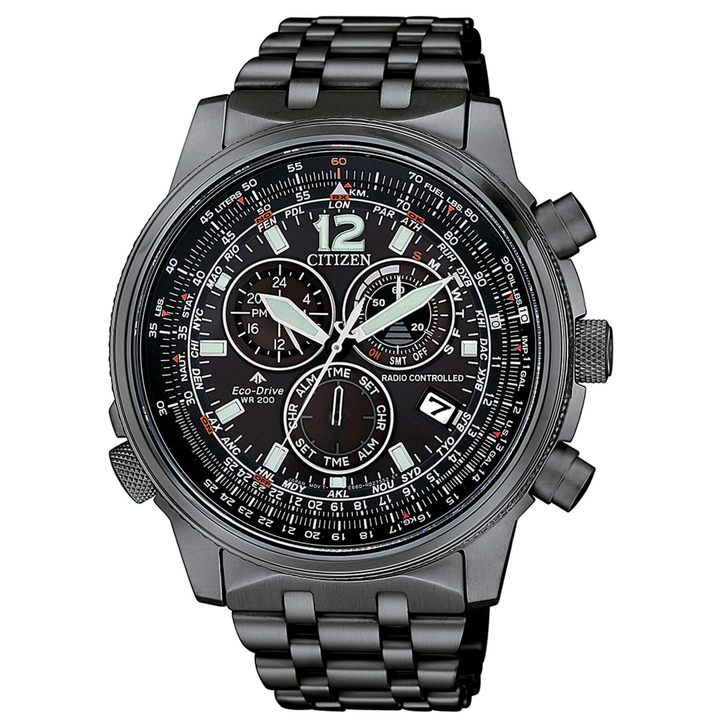 Orologio Citizen Radiocontrollato Chrono Pilot Eco-Drive 45 mm Grigio