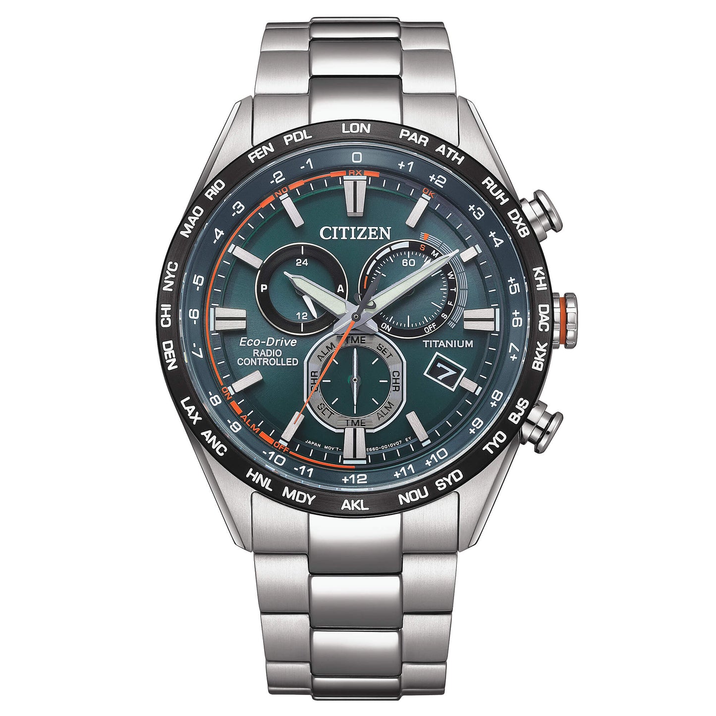 Orologio Citizen Radiocontrollato H660 Super Titanio Eco-Drive Chrono 42 mm Verde