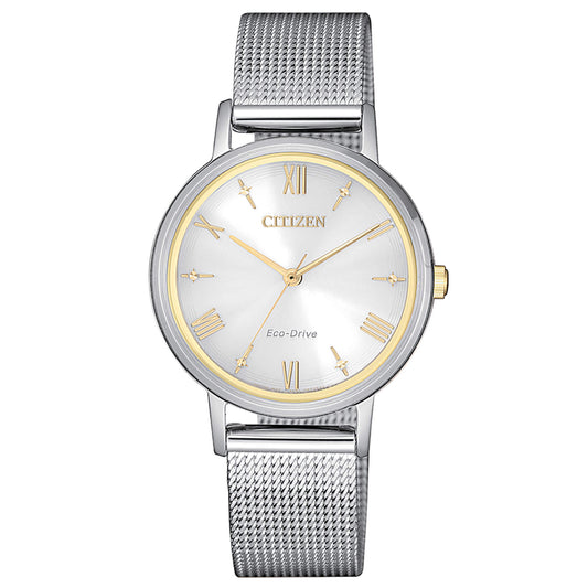 Orologio Citizen Of Collection Lady Eco-Drive Bianco Maglia Milanese