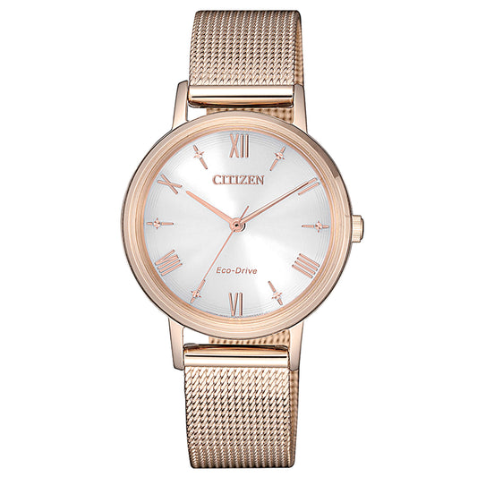 Orologio Citizen Of Collection Lady Eco-Drive Bianco Maglia Milanese