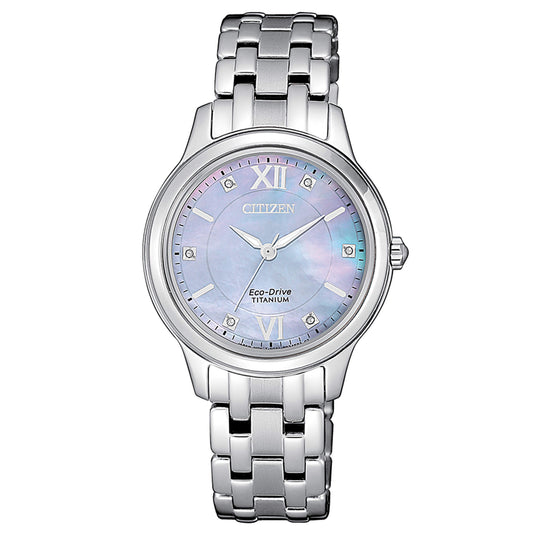 Orologio Citizen lady L Super Titanio Eco-Drive 29 mm Madreperla Azzurra
