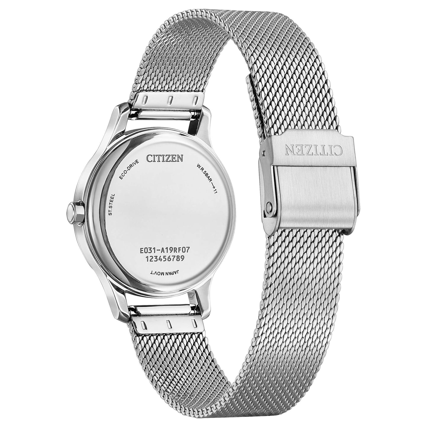 Orologio Citizen Lady Eco-Drive 30 mm Bianco Maglia Milanese