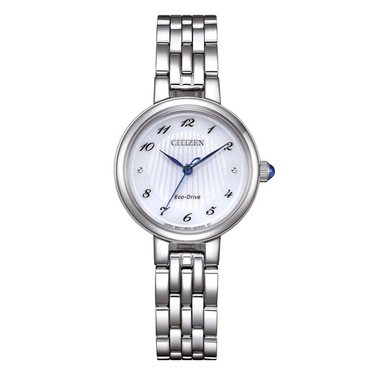 Orologio Citizen L Eco Drive Lady 28 mm Acciaio Braccialato Bianco