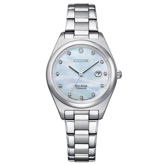 Orologio Citizen Lady Super Titanio Eco-Drive 30 mm Madreperla