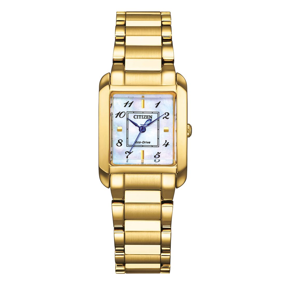 Orologio Citizen Square Eco-Drive Lady Quadrato 22 Mm Pvd Oro Braccialato Madreperla