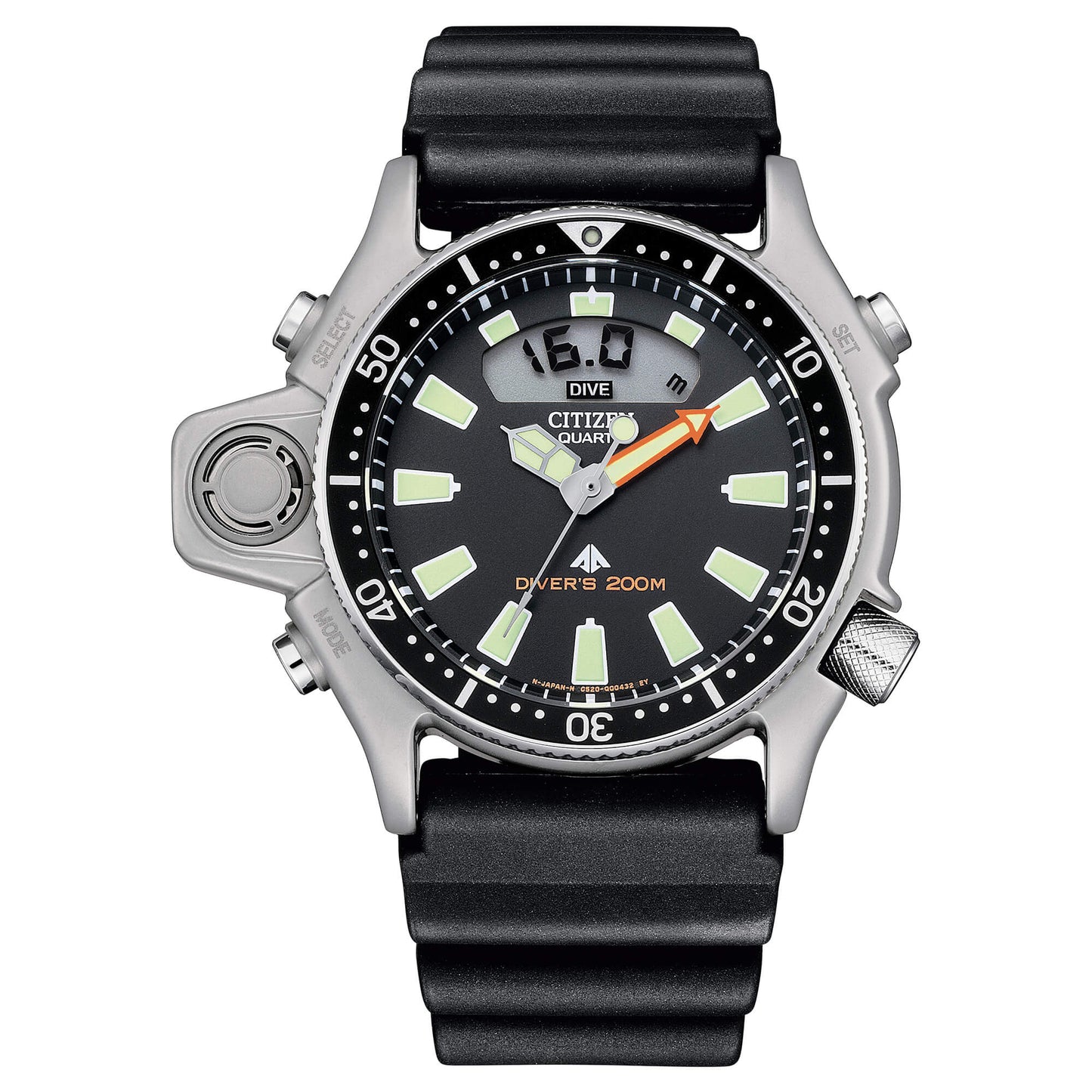 Orologio Citizen Promaster Aqualand I Diver's 200 Mt Anadigit 44 mm Nero