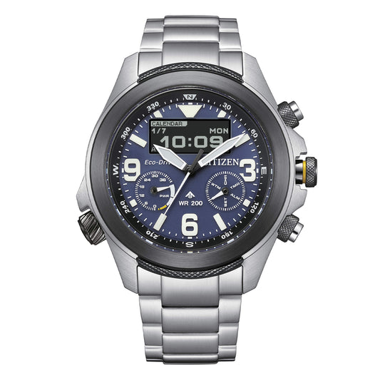 Orologio Citizen Promaster Land U822 Eco-Drive 44 mm Acciaio Braccialato Blu