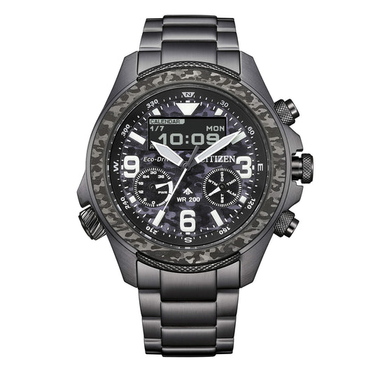 Orologio Citizen Promaster Land U822 Limited Edition 35Th Anniversary Eco-Drive 44 mm Pvd Grey Braccialato Camouflage