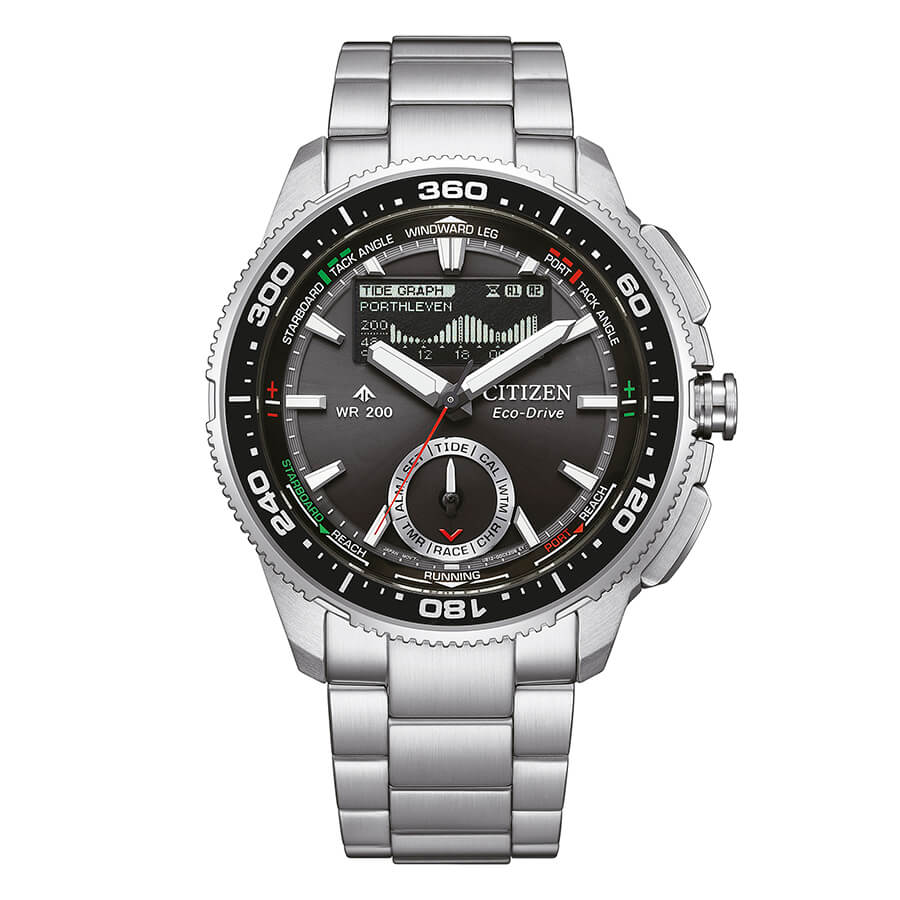 Orologio Citizen Promaster Wave Tracker Eco-Drive Anadigit 42 Mm Acciaio Braccialato Nero