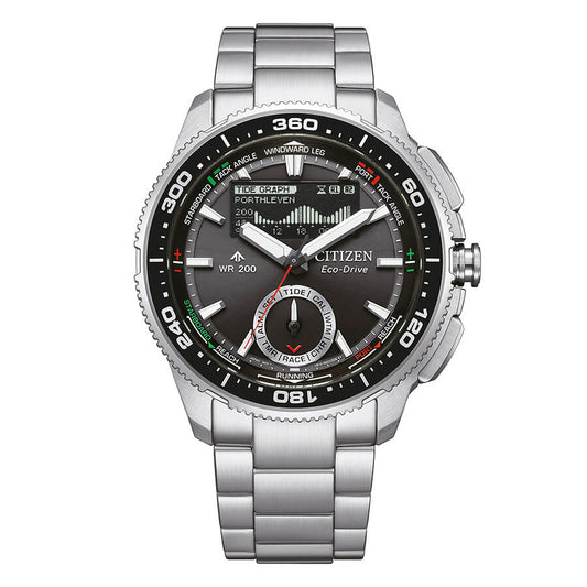 Orologio Citizen Promaster Wave Tracker Eco-Drive Anadigit 42 Mm Acciaio Braccialato Nero