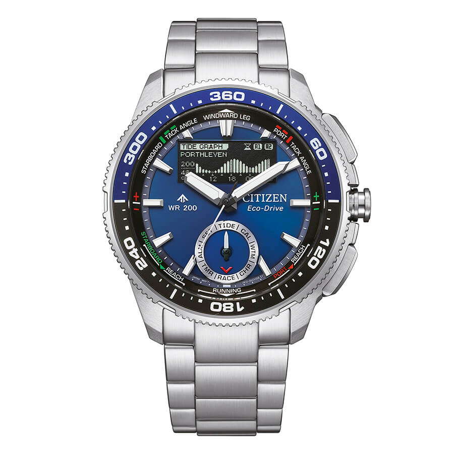 Orologio Citizen Promaster Wave Tracker Eco-Drive Anadigit 42 Mm Acciaio Braccialato Blu