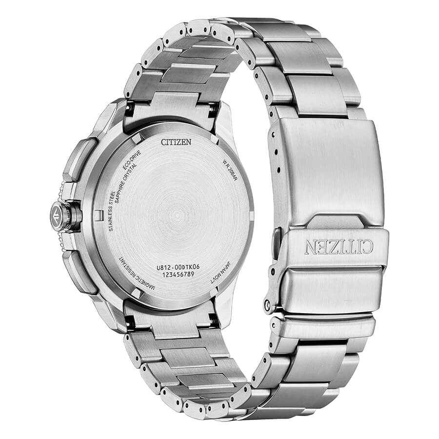 Orologio Citizen Promaster Wave Tracker Eco-Drive Anadigit 42 Mm Acciaio Braccialato Blu