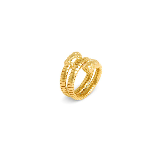 Anello Giovanni Raspini Croco Golden Tubogas Doppio Argento 925 placcato oro 18 kt - Misura 16