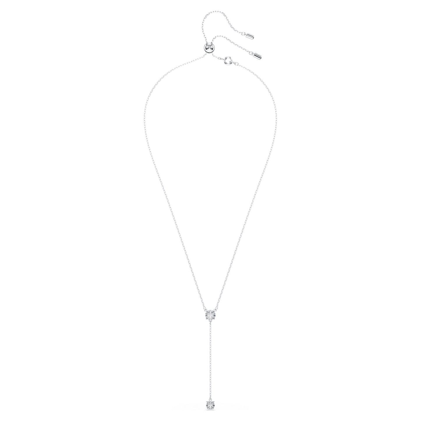 Collana a Y Swarovski Attract Taglio Round, Blu, Placcato rodio