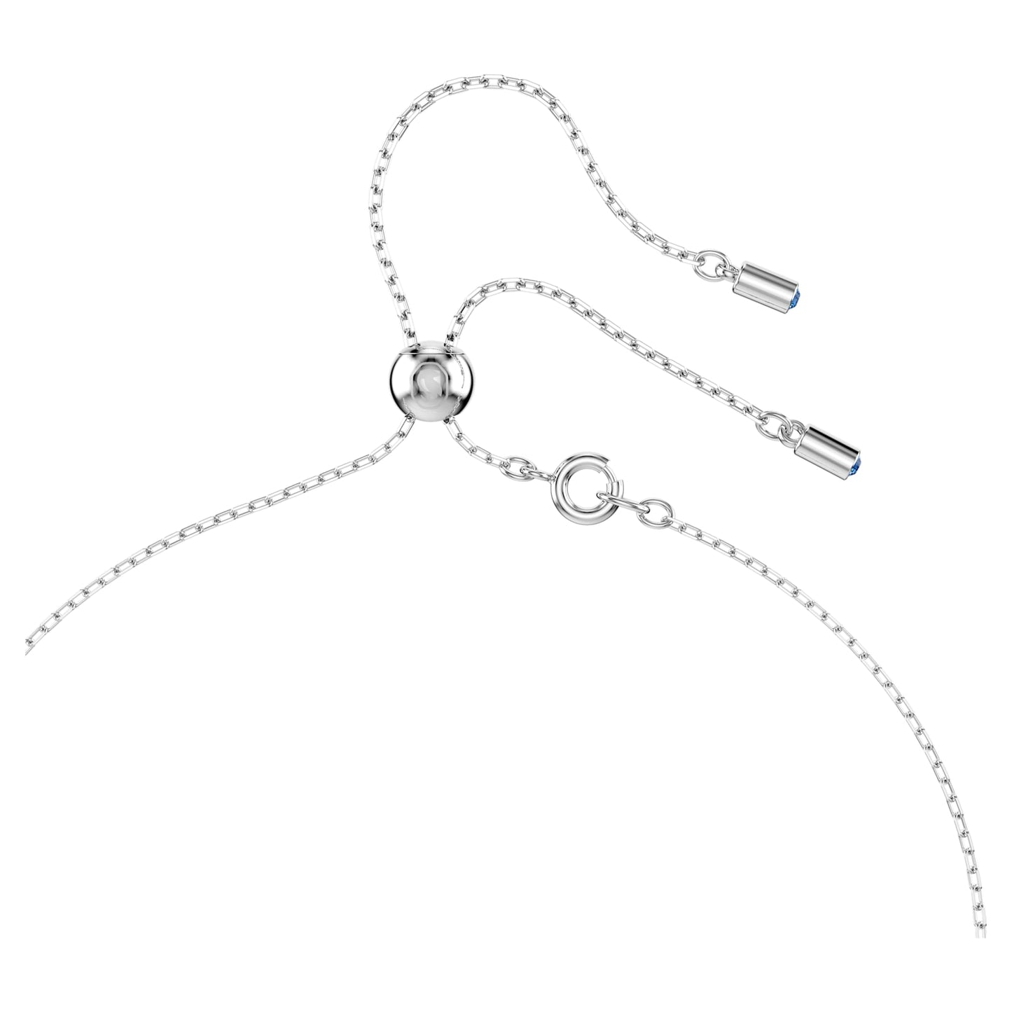Collana a Y Swarovski Attract Taglio Round, Blu, Placcato rodio