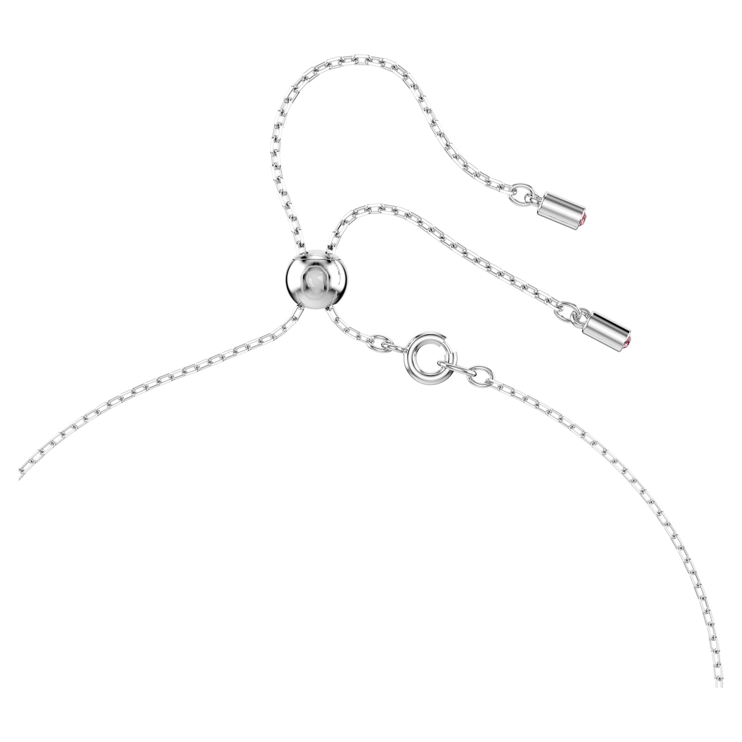 Collana a Y Swarovski Attract Taglio Round, Rosa, Placcato rodio