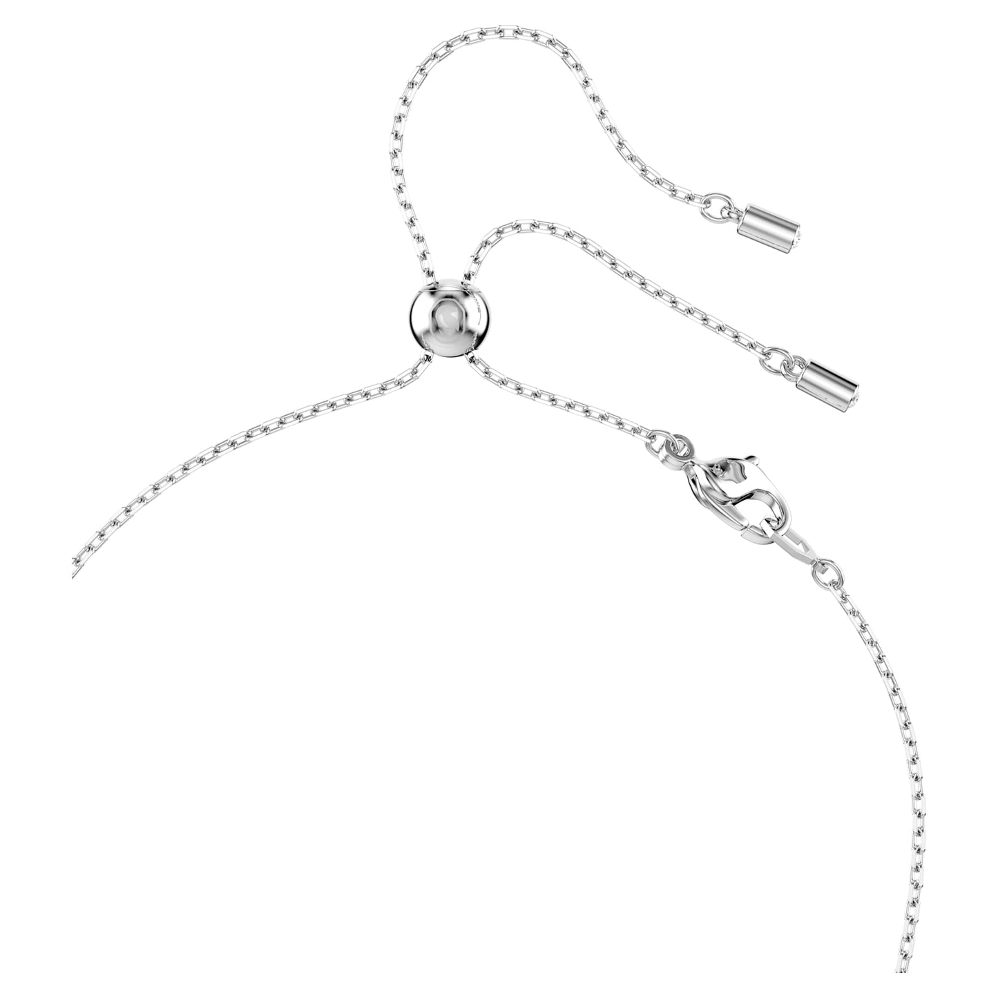 Collana a Y Swarovski Constella Crystal Pearl, tagli Round, Bianco, Placcato rodio