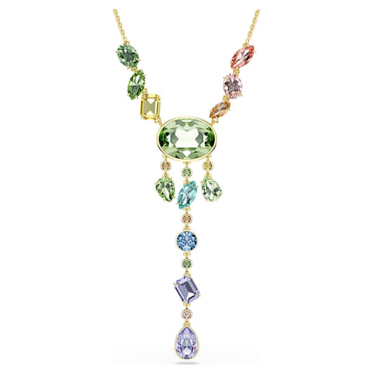 Collana Swarovski Gema Dangling Taglio misto, Multicolore, Placcato color oro