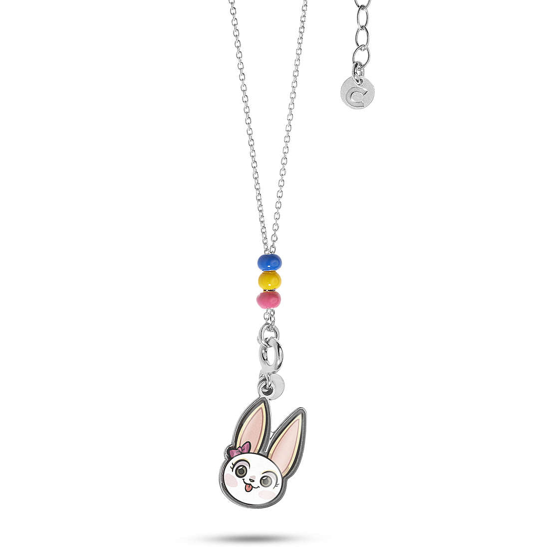 Collana Comete Me Contro Te Argento Pendente Smaltato Cane Kira con Sferette Smaltate