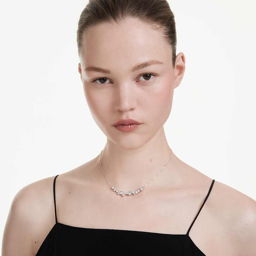 Collana Swarovski Constella Taglio misto, Bianca, Placcato rodio
