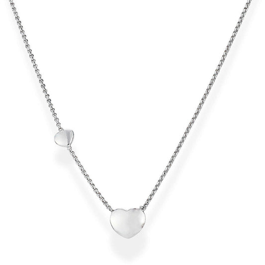 Collana Amen Argento Cuore Centrale e Laterale