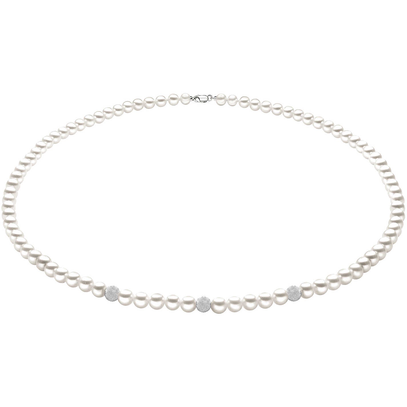 Collana Comete Fili Fantasia Oro Bianco Perle e Sfere Diamantate