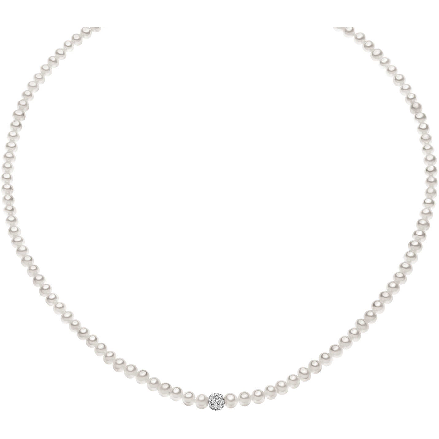 Collana Comete Fili Fantasia Filo Perle Oro 18 Kt Sfera Diamantata