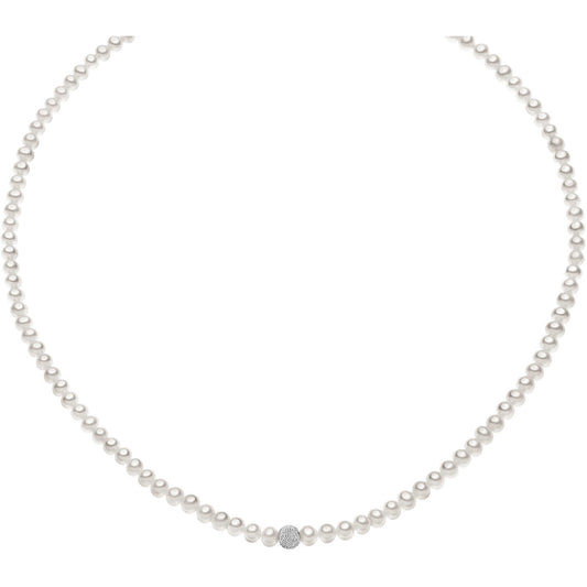 Collana Comete Fili Fantasia Filo Perle Oro 18 Kt Sfera Diamantata