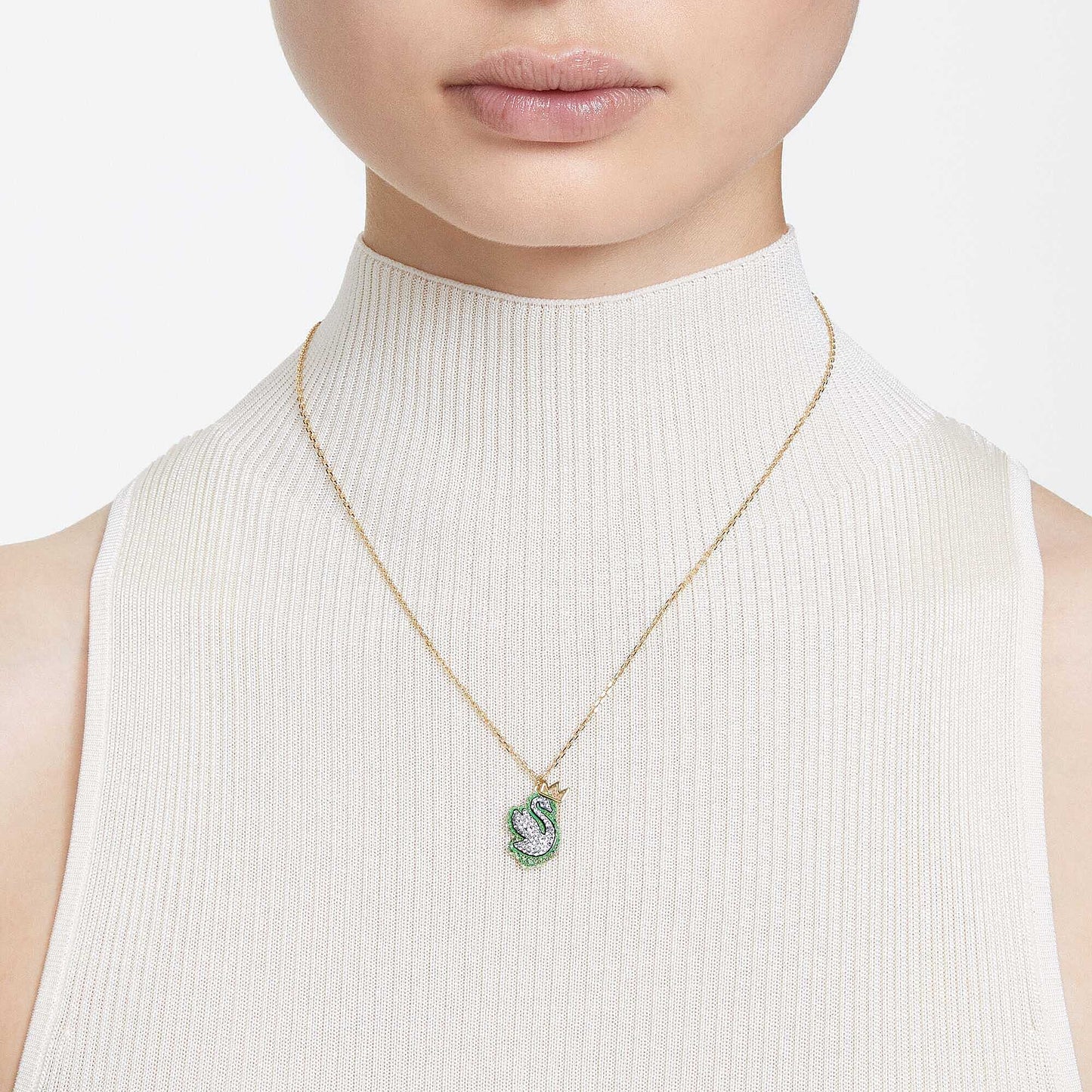 Collana Swarovski Swan Pendente Green