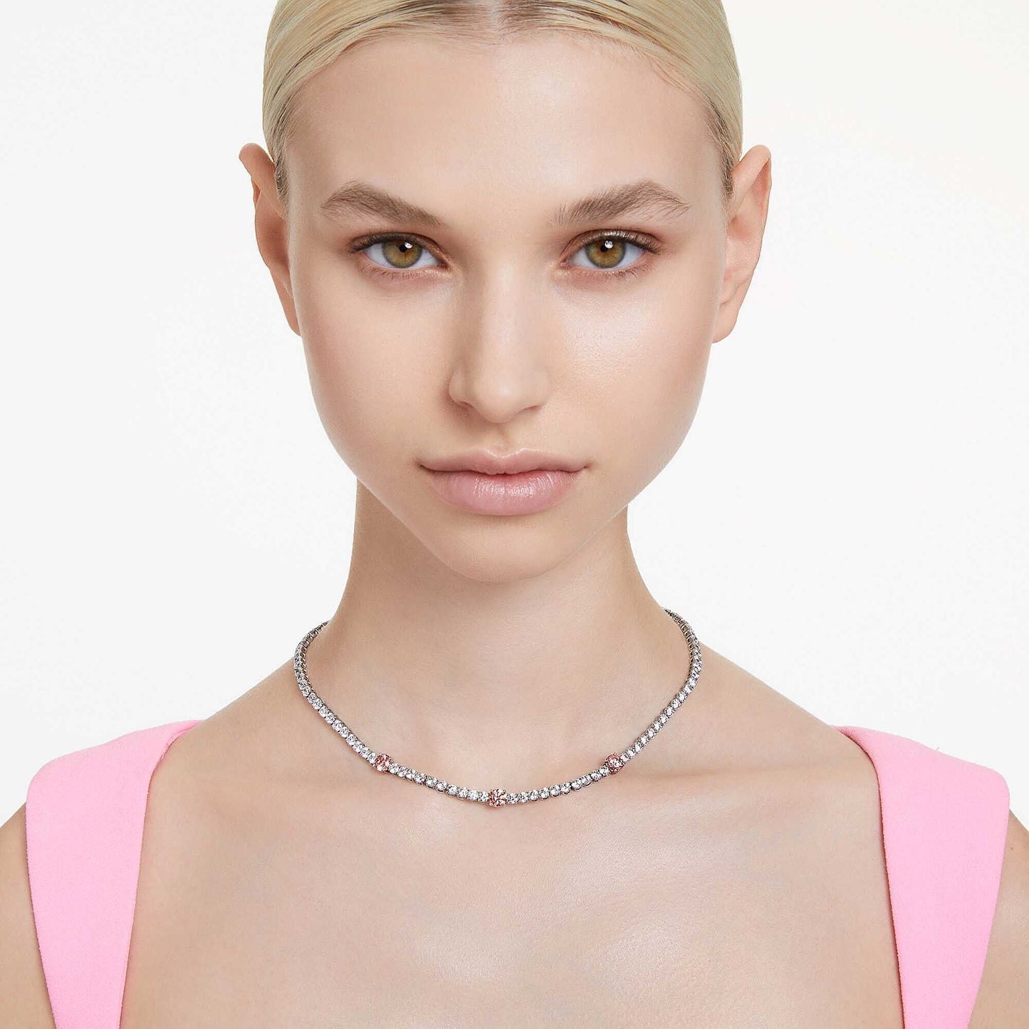 Collana Swarovski Matrix Tennis Pink