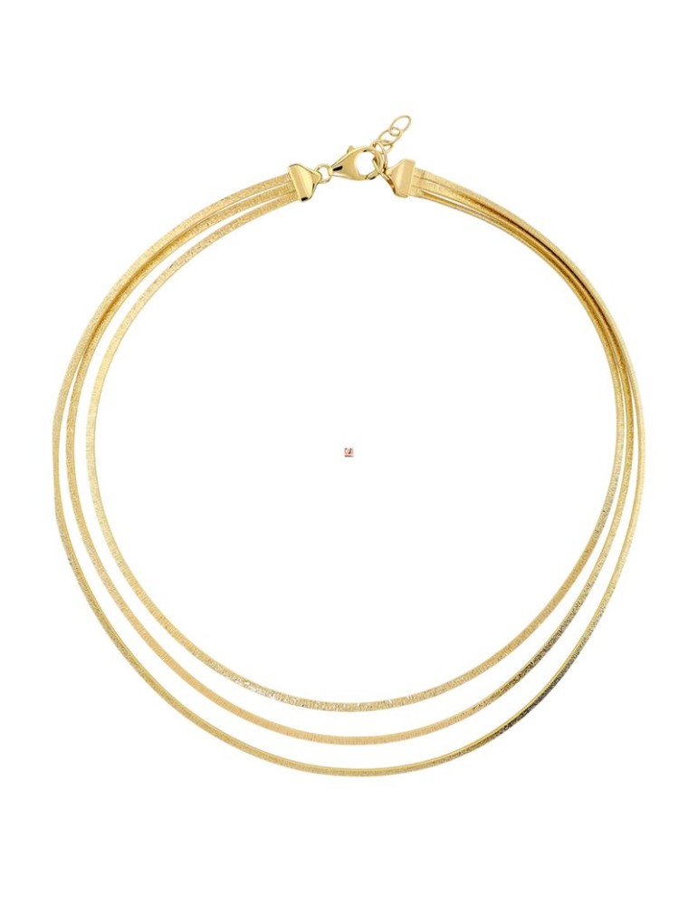 Collana Multifilo Etrusca Lega Golden Placcata Oro 18 Kt Tubogas