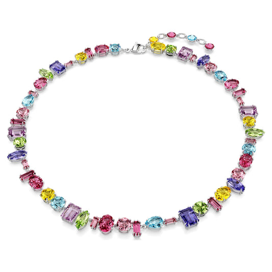 Collana Swarovski Gema Taglio misto, Multicolore, Placcato rodio