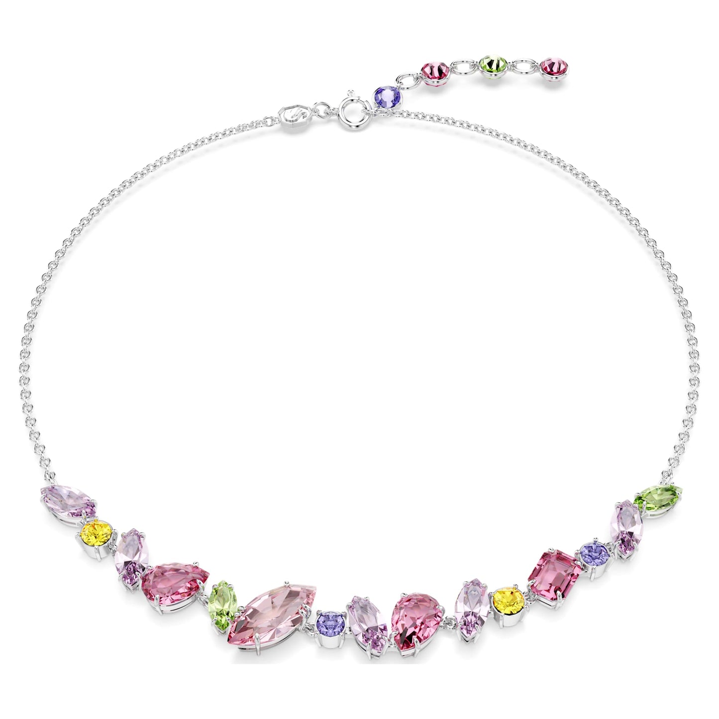 Collana Swarovski Gema Taglio misto, Multicolore, Placcato rodio