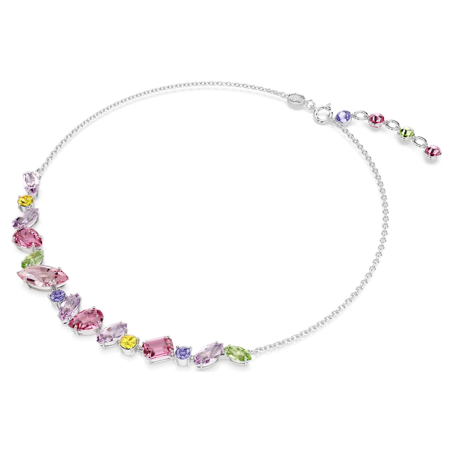 Collana Swarovski Gema Taglio misto, Multicolore, Placcato rodio