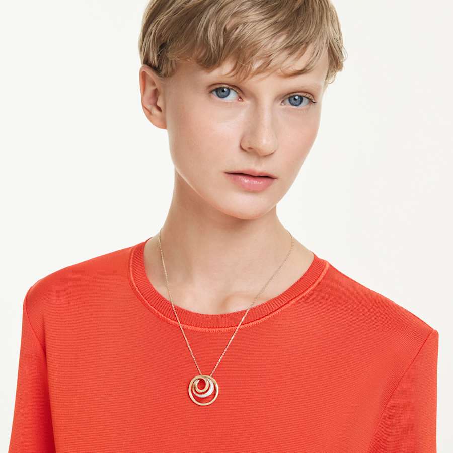 Collana Swarovski Hyperbola Taglio Round, Bianca, Placcato color oro