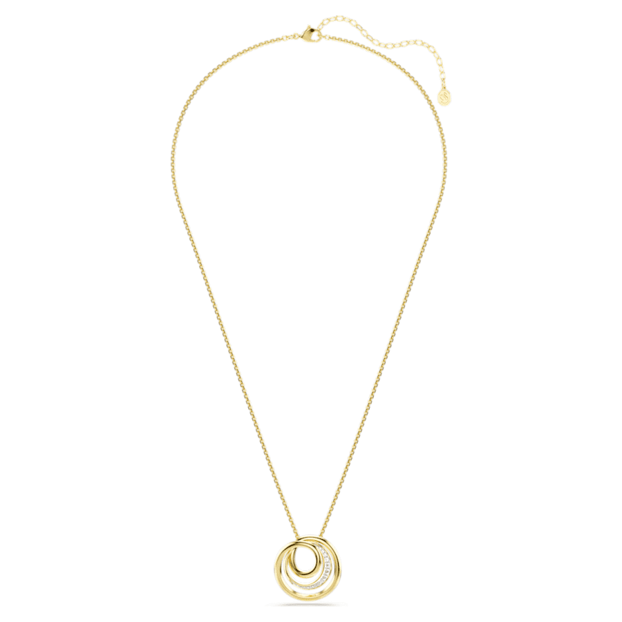 Collana Swarovski Hyperbola Taglio Round, Bianca, Placcato color oro
