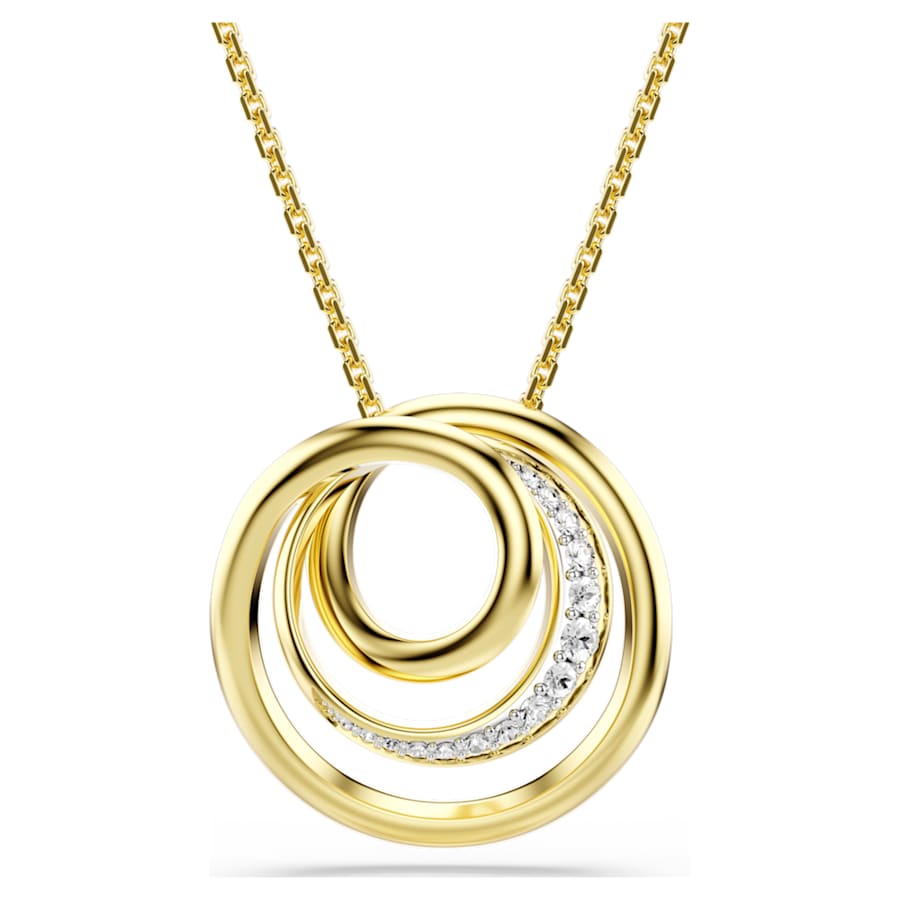 Collana Swarovski Hyperbola Taglio Round, Bianca, Placcato color oro