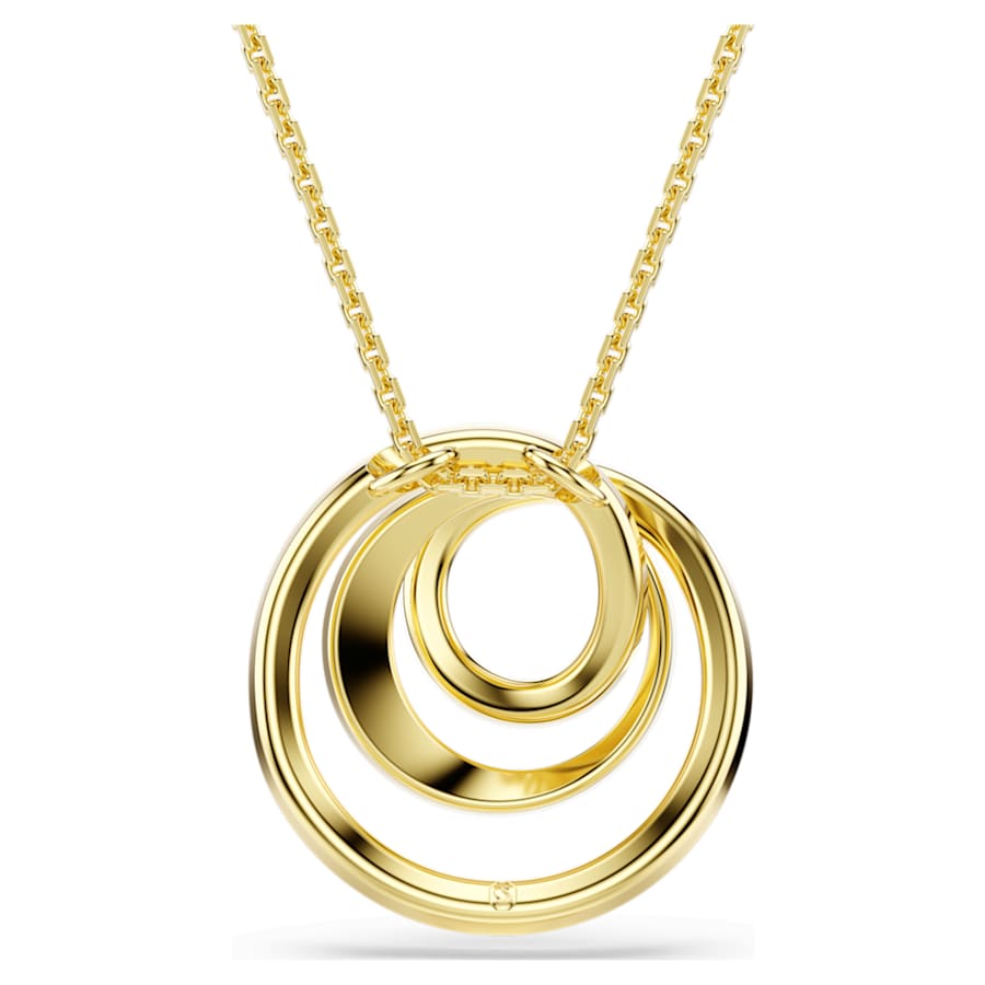 Collana Swarovski Hyperbola Taglio Round, Bianca, Placcato color oro