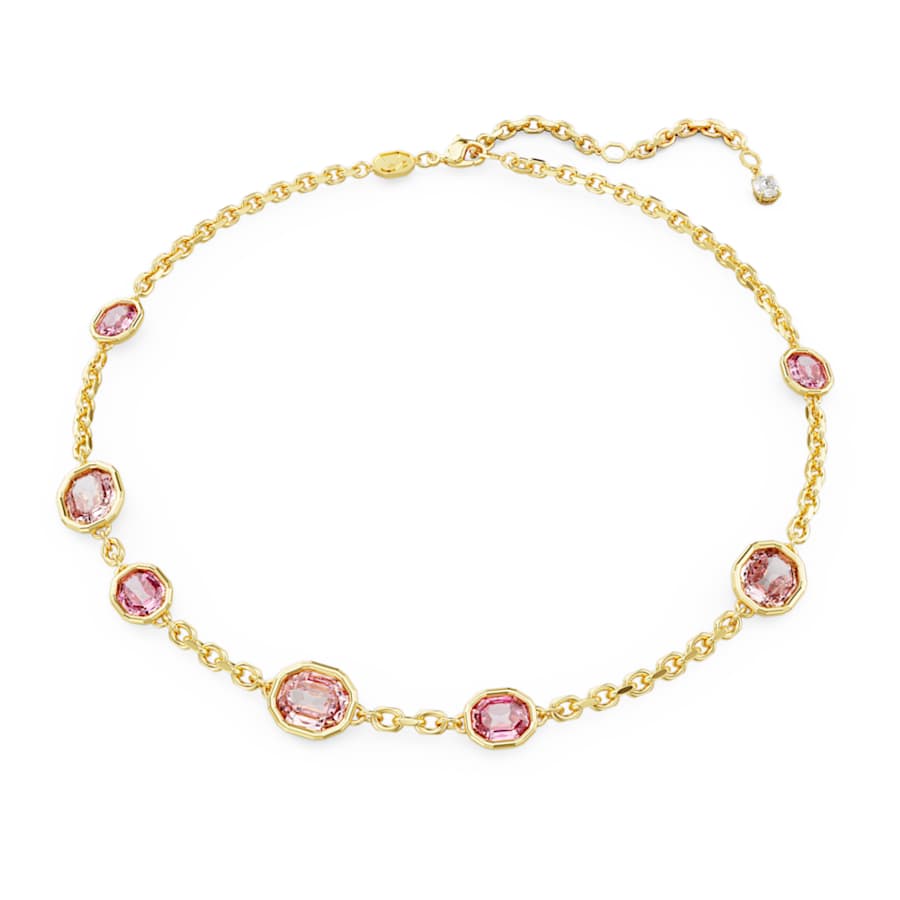 Collana Swarovski Imber Taglio ottagonale, Rosa, Placcato color oro