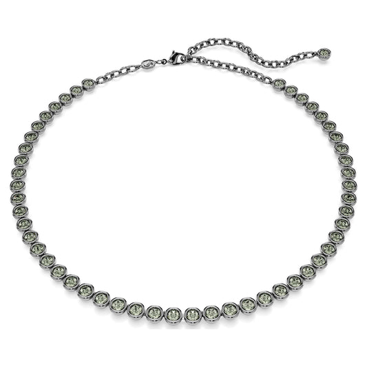 Collana Swarovski Imber Tennis Taglio tondo, Grigia, Placcato rutenio