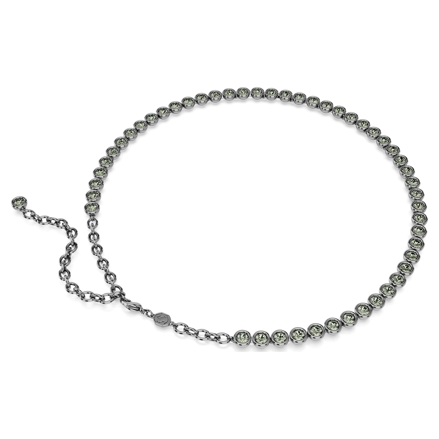 Collana Swarovski Imber Tennis Taglio tondo, Grigia, Placcato rutenio