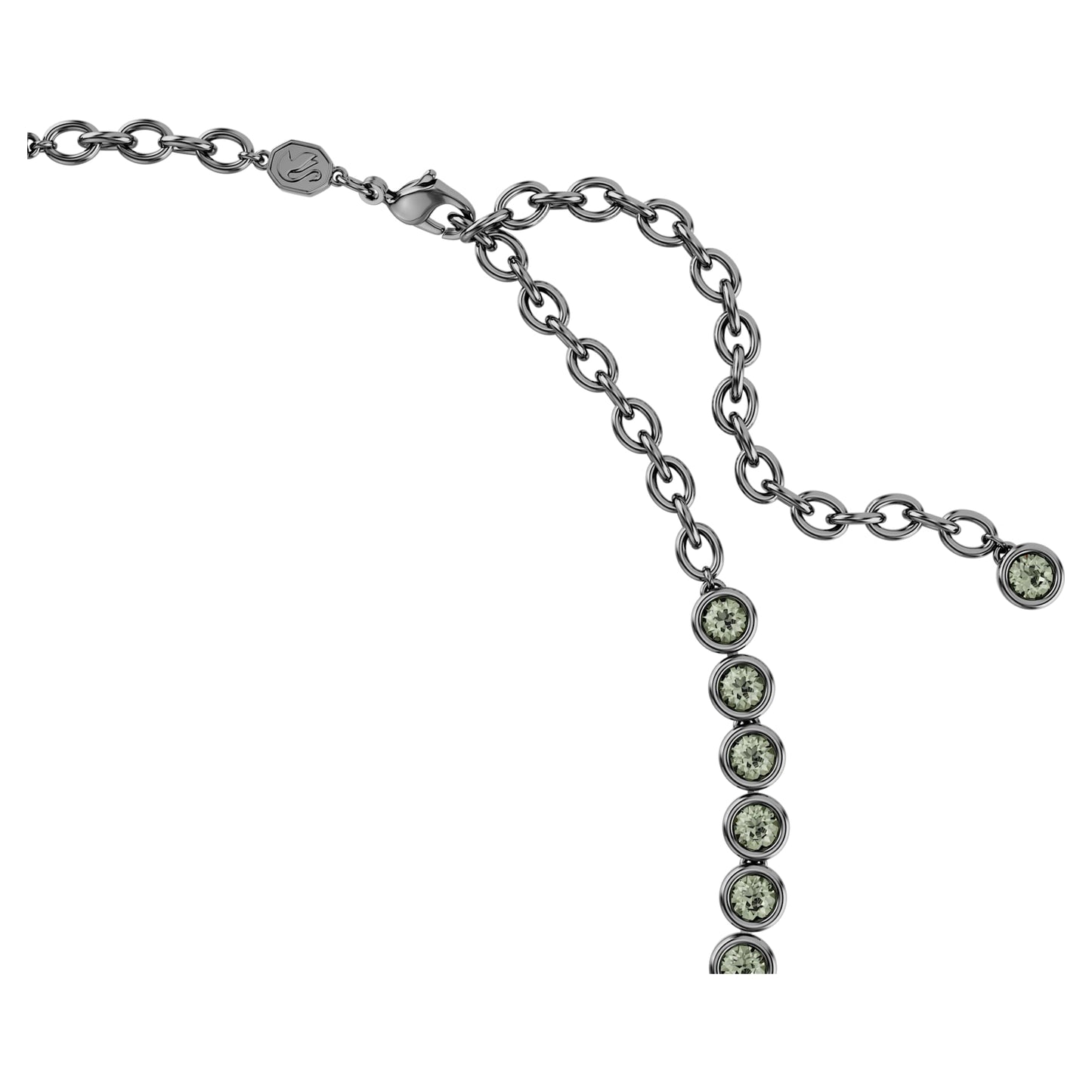 Collana Swarovski Imber Tennis Taglio tondo, Grigia, Placcato rutenio