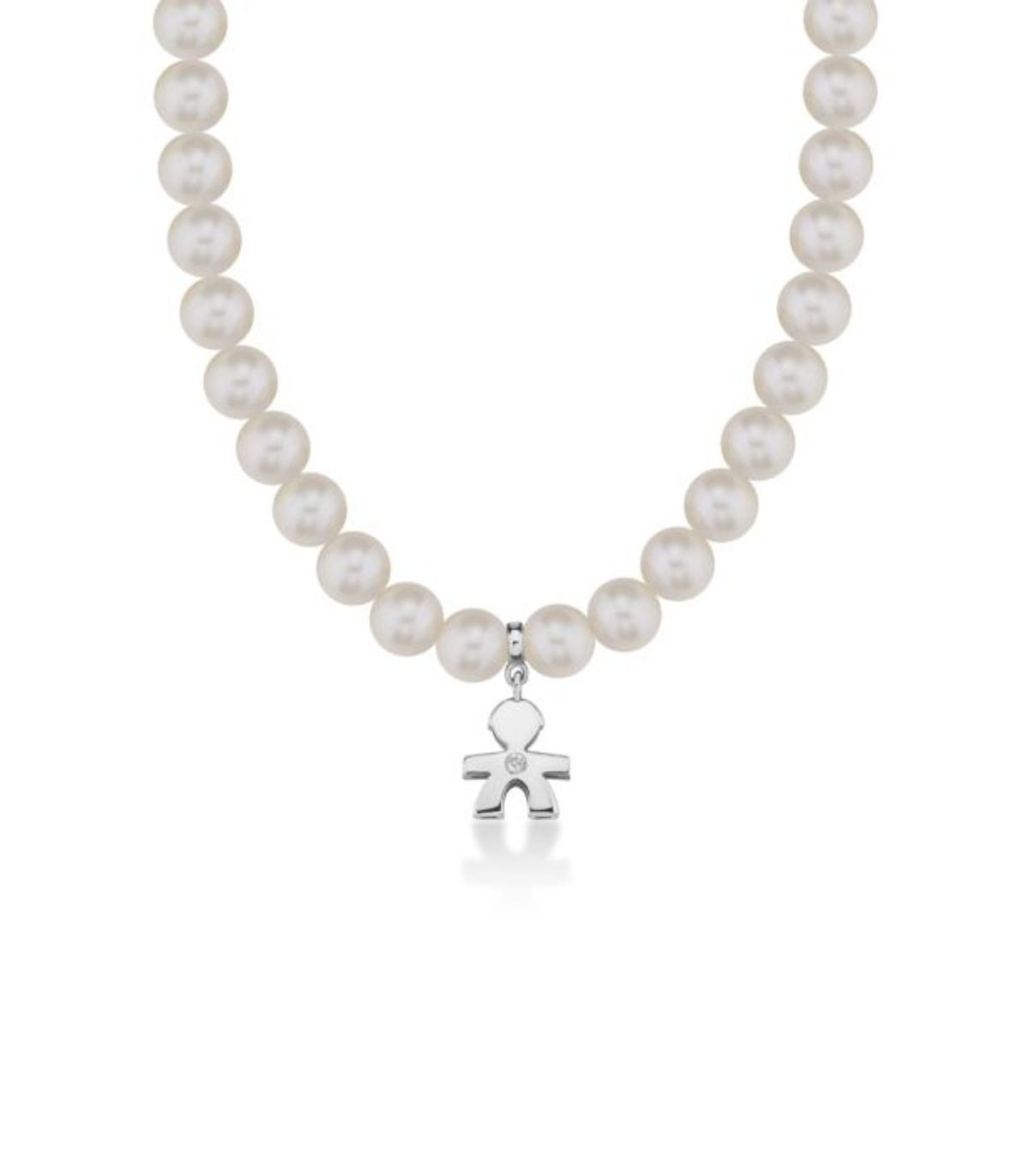 Collana Lebebé Le Perle Filo Chiusura Ob Pendente Bimbo Ob e Diamante