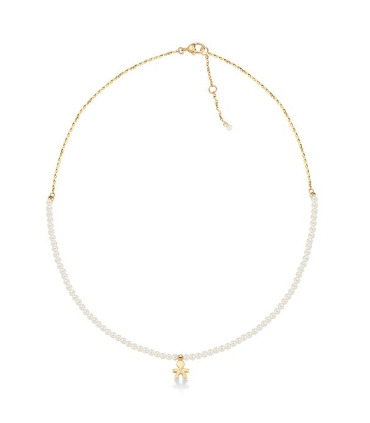 Collana Lebebé Le Perle Oro Giallo e Perle Pendente Bimbo Diamante