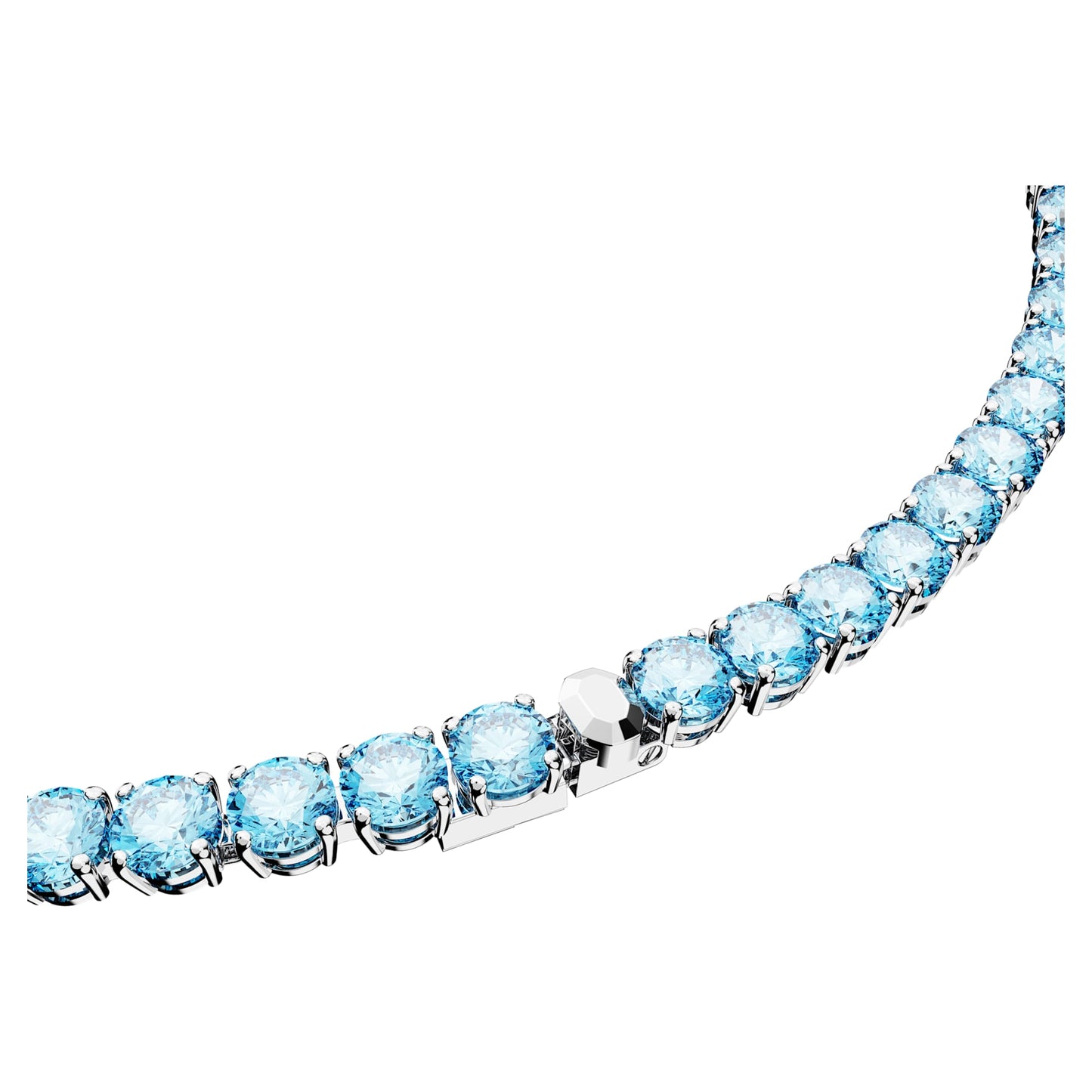 Collana Swarovski Matrix Tennis Taglio tondo, Media, Blu, Placcato rodio