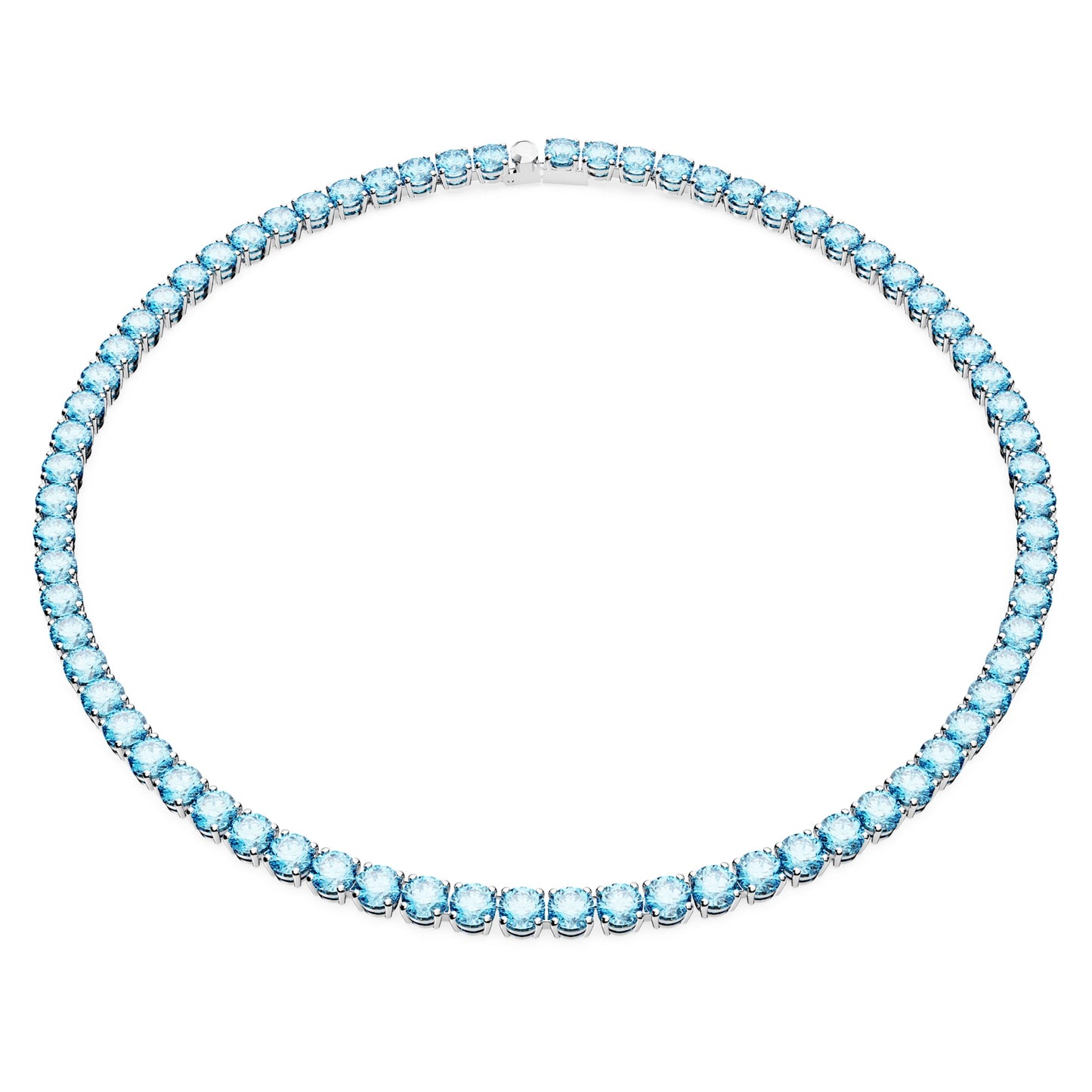 Collana Swarovski Matrix Tennis Taglio tondo, Media, Blu, Placcato rodio